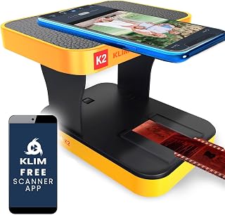 K2 Mobile Film Scanner 35mm, Positive Negative Slide and Photo Converter | Foldable Design Connects to Your Smartphone for Quick Digitizing at Home, No Darkroom Needed - Bright Orange