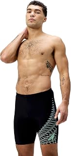 Speedo Men's Medley Logo Jammer Swim Trunks Swimmers Red