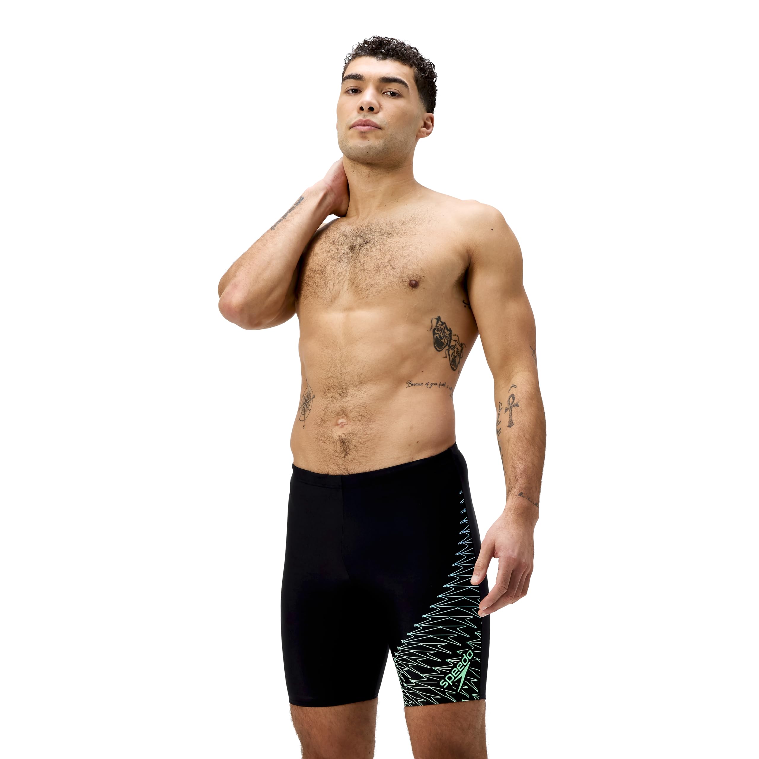 Speedo Men's Medley Logo Jammer Swim Trunks Swimmers Red