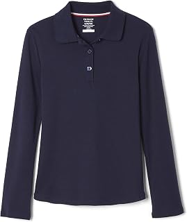 French Toast Girls' Ruffle Collar Polo Shirt with Long Sleeves