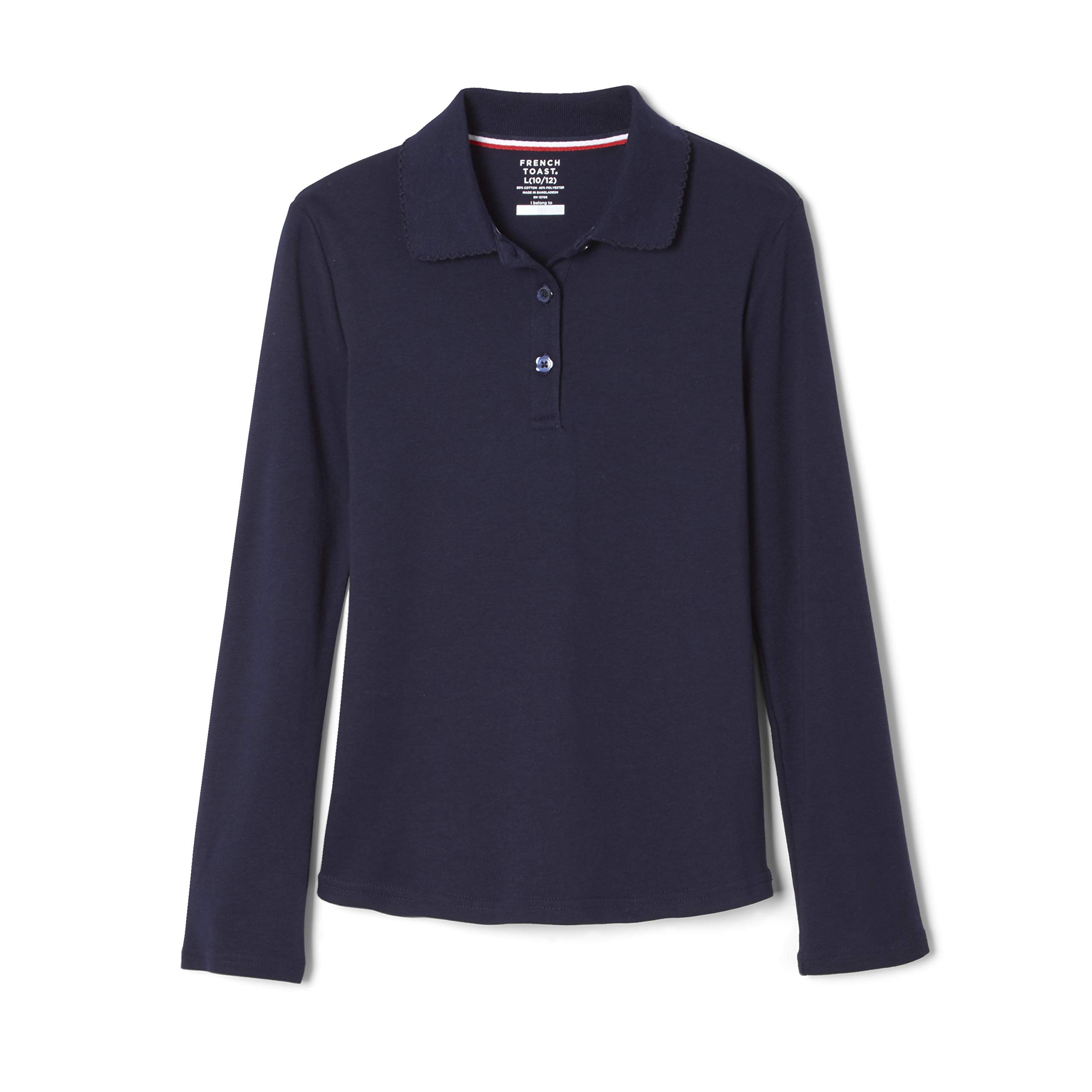 French Toast Girls' Ruffle Collar Polo Shirt with Long Sleeves