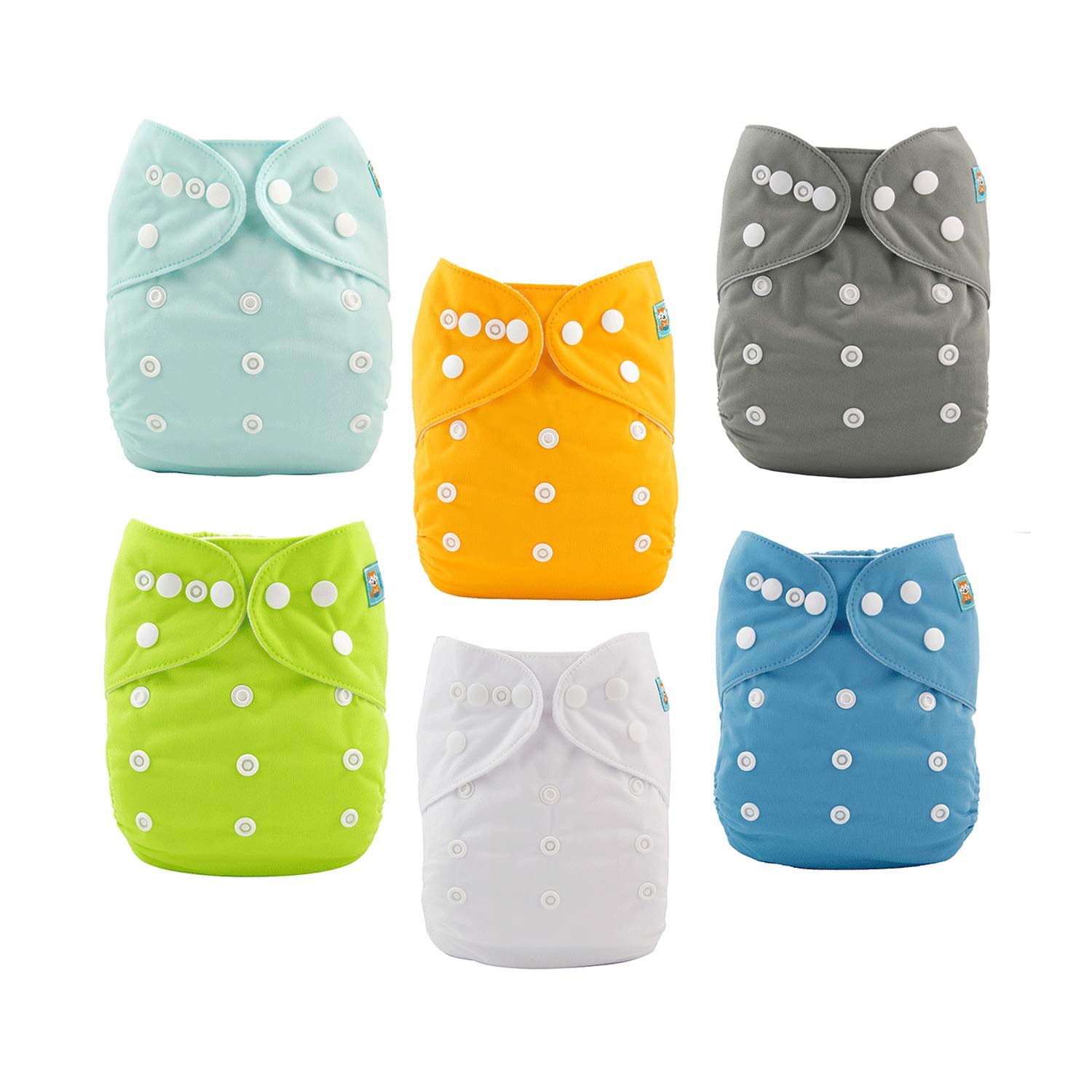 ALVABABY Baby Cloth Diaper 6 Pack with 12 Inserts One Size Cloth Diaper Covers A