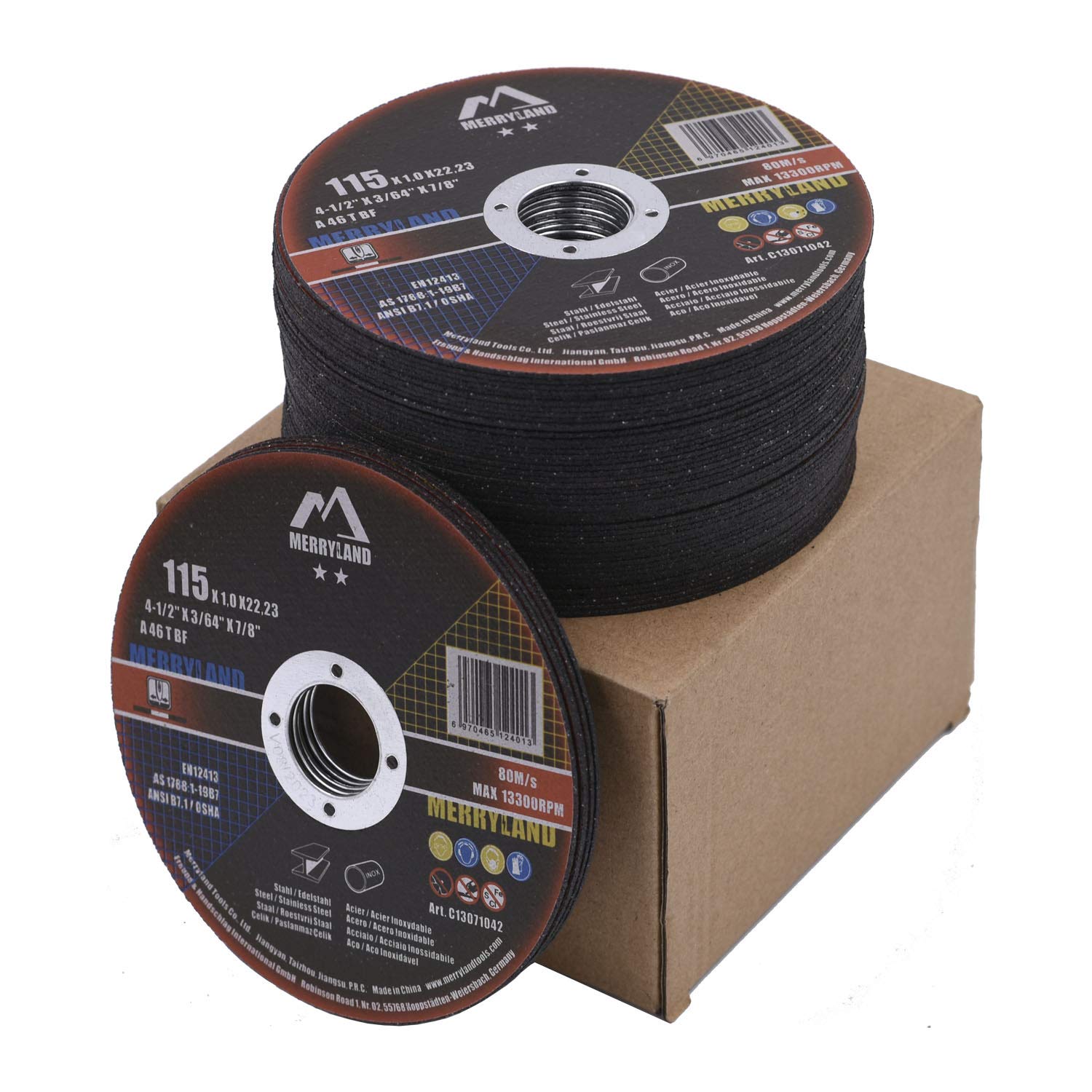 Merryland 50 Pack Cut Off Wheel 115 mm Cutting Metal Steel Craft-Line | 115mm An