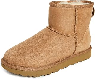 UGG W Classic Mini II Leather Ankle Boots Chocolate Brown