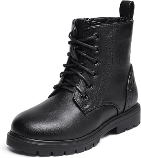 DREAM PAIRS Kids Combat Ankle Fall Boots | Side Zipper Closure, Water Resistant Upper, Soft Warm Lining, Non-Slip Outsole, Casual Winter Outdoor Daily