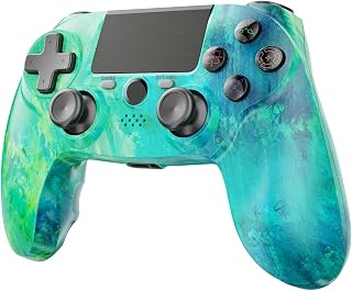 citnh Wireless Controller for PS-4, Compatible PS-4/PC-Aurora Green | 800mAh battery, Ergonomic Grip, Hall Effect Joysticks, Multi-touch Pad, 3.5mm Audio Jack, Speaker, EXT Port