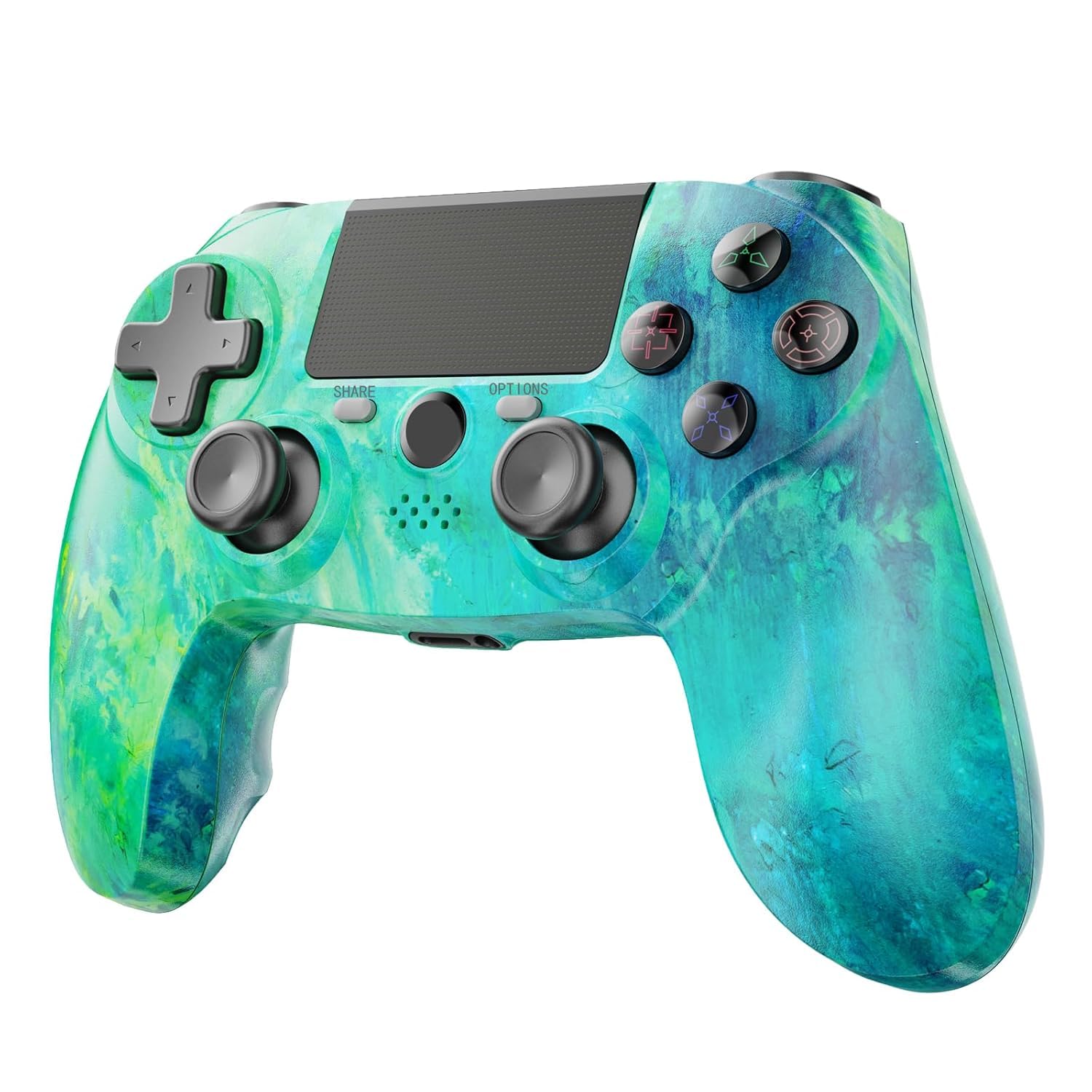 citnh Wireless Controller for PS-4, Compatible PS-4/PC-Aurora Green | 800mAh bat