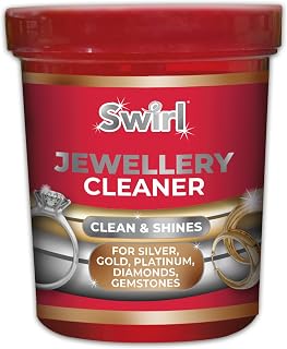 Swirl Liquid Jewellery Cleaner with Basket for Silver, Gold, Platinum, Gemstones & Diamonds | Clean and Shines (145ml)