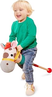 Battat Pony Pal Classic, Plush Stick Horse with Sounds | Wooden pole, plush horse head, sturdy reins, sensory textures, red pole tip, fully assembled, Pony Pal, 2+ Years