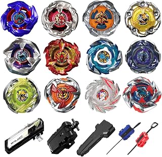 Cxdhzlx X Battling Spinning Tops, 12 Battle Gyro Top Set, Burst Battling Stadium, Two Way Launchers Grip Starter, Great Gifts for Children Age 8 10 12