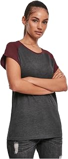 Urban Classics Ladies Contrast Raglan Tee Women's T-Shirt Charcoal/Black Wide