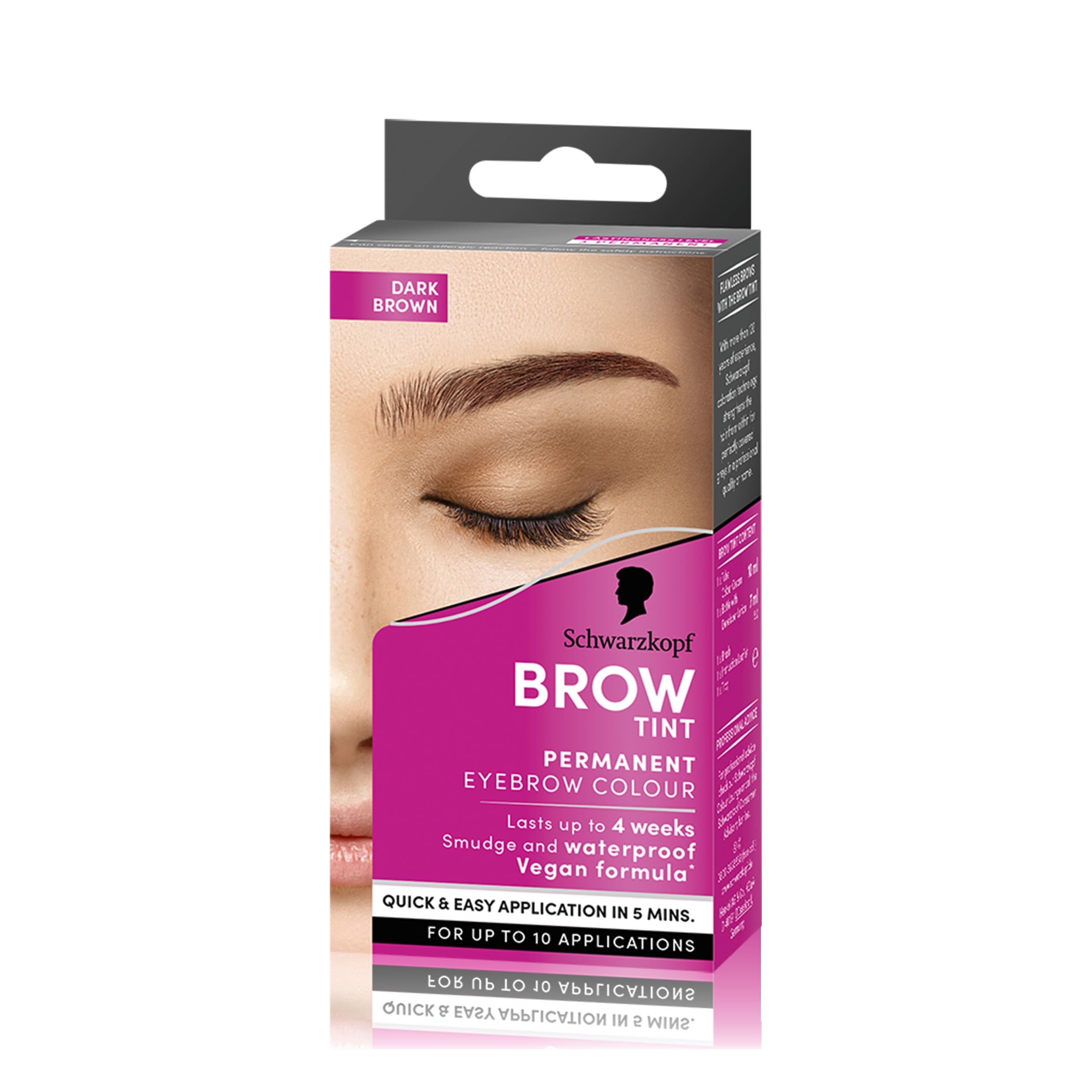 Schwarzkopf Brow Tint Dark Brown (10ml), Permanent Eyebrow Tint | Long-Lasting I