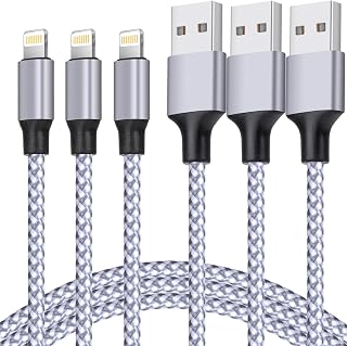 iPhone Charger, Lightning Cable 3PACK 6FT MFi Certified USB Charging Cord | Nylon Braided High Speed Transfer Cable Compatible with iPhone 14 Pro Max/13 Pro/12/11/XS MAX/XR/XS/X/8/iPad Pro Mini Air
