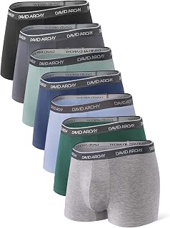 DAVID ARCHY Boxer da Uomo Pantaloncini retrò con Tasca 3D rigonfia, Mutande da Uomo in bambù Biancheria Intima di Base Ultra Morbida Traspirante, Pacco da 3/4