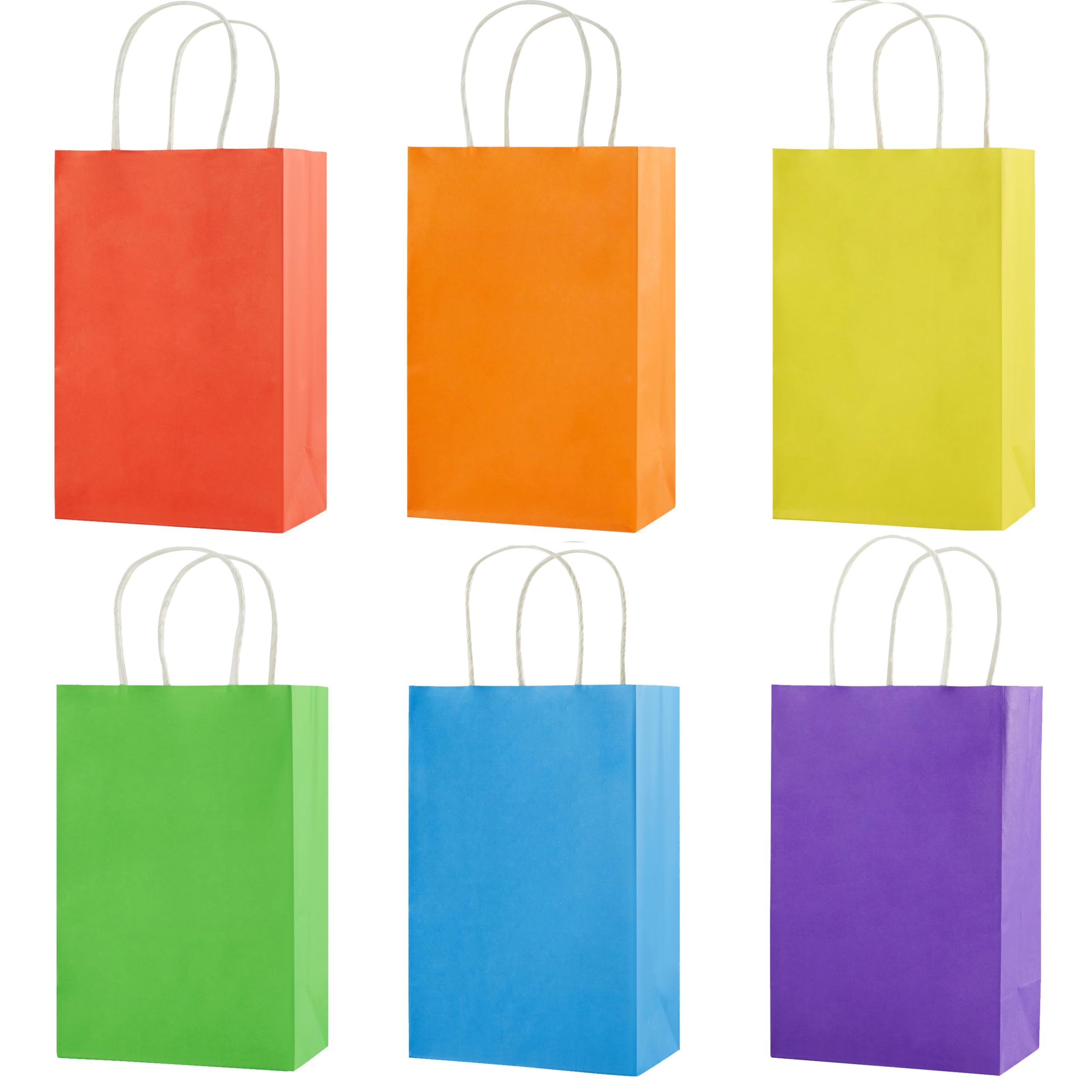 SUNCOLOR 24-Pack Small Gift Bags with Handles, 8" Rainbow Party Favor Bags | 7.9