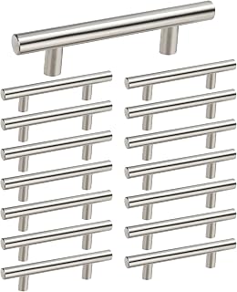 homdiy 15 Pack Brushed Nickel Cabinet Pulls 3 Inch Handles Stainless Steel Cabinet Hardware for Kitchen and Bathroom Cabinets, 5 Inch Overall Drawer Pull