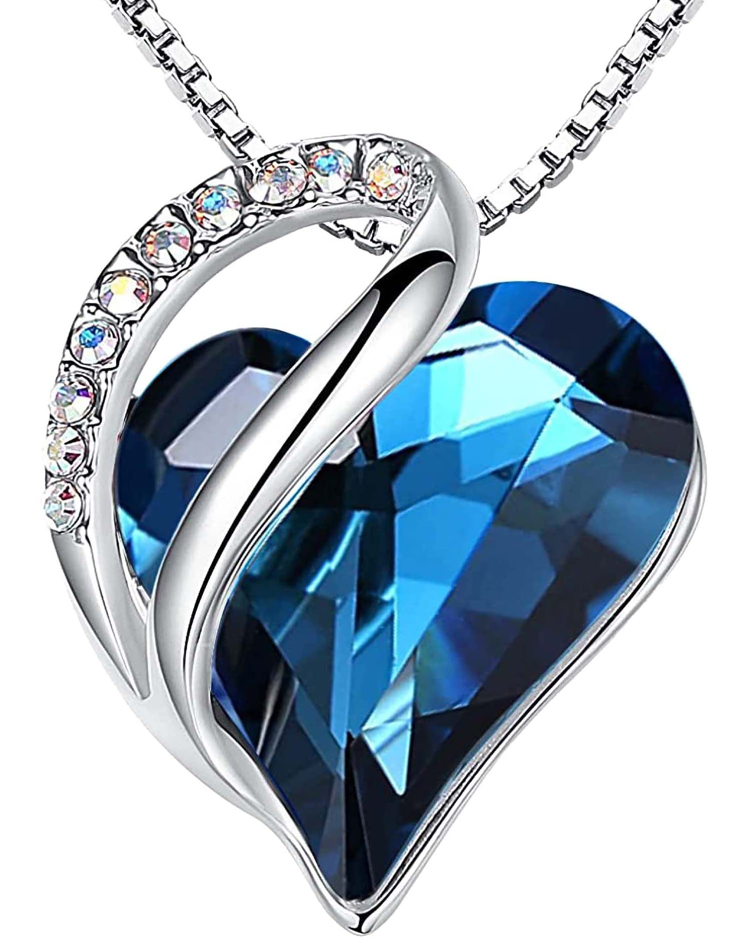 Leafael Gift Necklaces for Women, Infinity Love Birthstone Heart Crystal Pendant