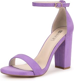 IDIFU Women's IN4 Cookie-HI Chunky High Heel Sandals Open Toe Ankle Strap Wedding Bridal Prom Dress Shoes for Women Bride Bridesmaid