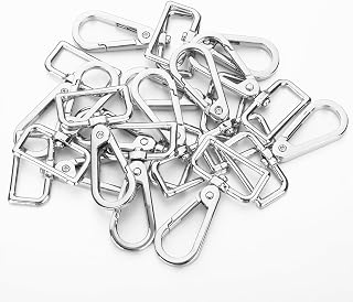 20 Pcs Metal D Ring Swivel Lobster Claw Clasp Snap Hooks Purse Hardware | Swivel Hooks Strap Hardware Push Gate Trigger Clips for DIY Crafts Keychain Purse Handbag Bag Making(Silver,1 Inch)