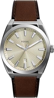 Fossil Men's Everett Quartz Stainless Steel Three-Hand Watch, Color: Silver (Model: FS5821)
