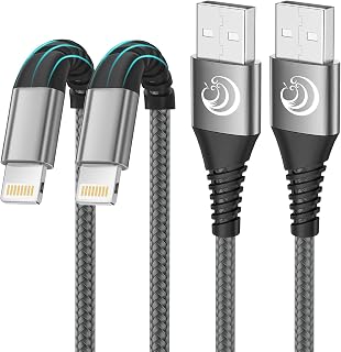 2Pack 2M iPhone Charger Cable, MFi Certified Lightning Cable Fast Charging Braided iPhone Charger Fast Charge USB Charging Lead for Phone 14 13 12 11 Pro Max XS XR X 8 7 6 Plus 5 SE, iPad and iPod