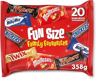 Mixed Fun Size Chocolate Bar Multipack Variety Assortment 358g 20 Pieces | Mixed Chocolate Bars with Sweets Assortment, Favourite Halloween Sweets, Varied Multipack Chocolate Treats & Party Fillers