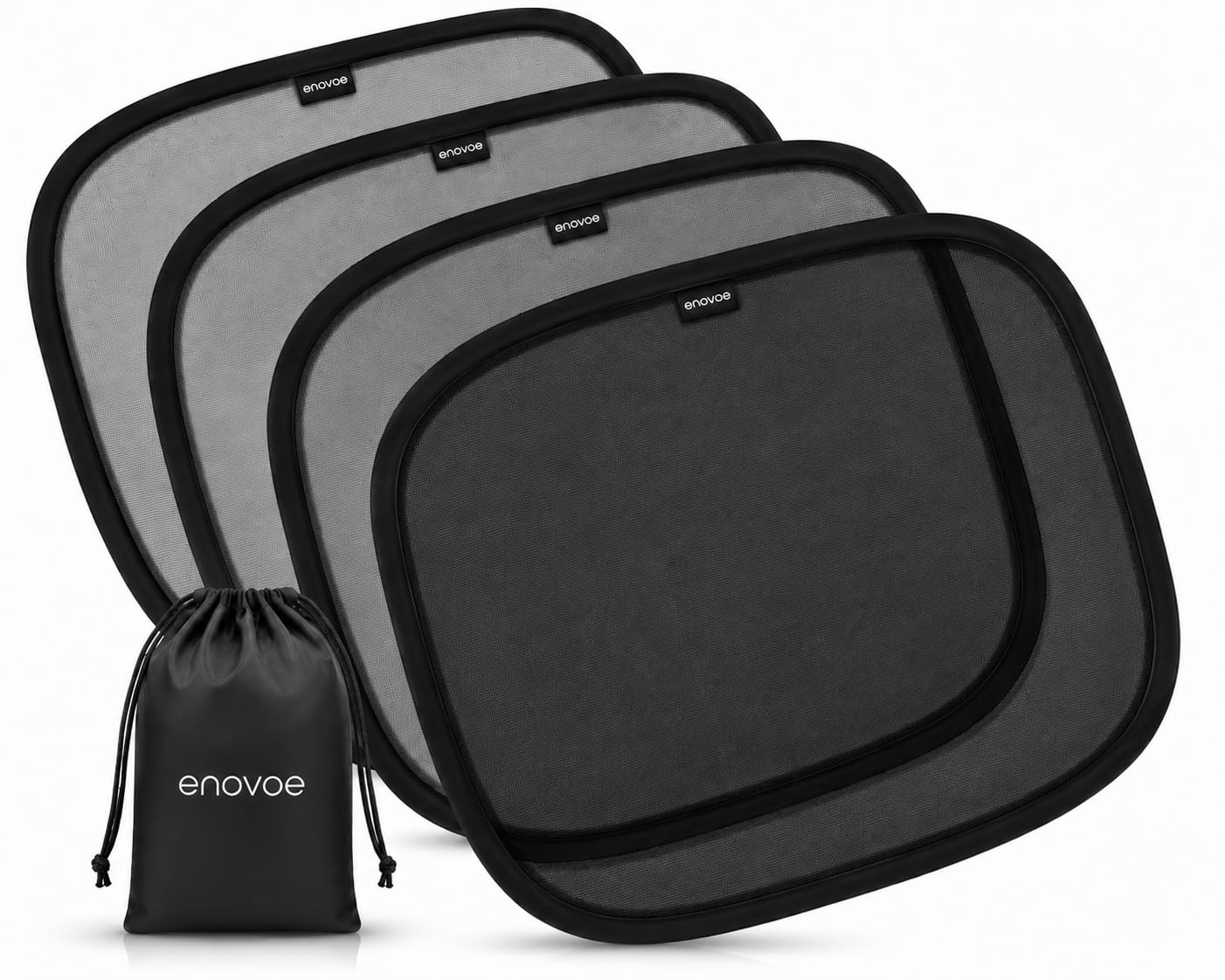 Enovoe Car Window Shades for Baby (4 Pack) - 21"x14" - Sun Shade Blocker, Cling 