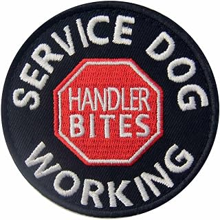 Dog Working Handler Bite Patch Working Vest / Harness Applique Embroidered Fastener Hook & Loop Emblem