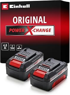 Einhell 18V 4.0Ah Lithium-Ion Battery Twin Pack PXC 2 x 4.0Ah Batteries | Universally Compatible With All Einhell PXC Power Tools And Garden Machines, Without Charger