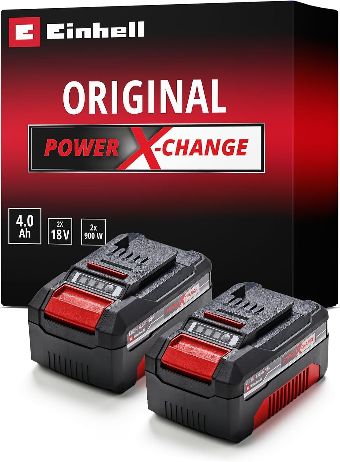 Einhell 18V 4.0Ah Lithium-Ion Battery Twin Pack PXC 2 x 4.0Ah Batteries | Univer