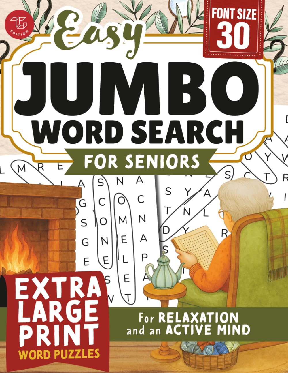 Easy Jumbo Word Search for Seniors: Extra Large Print Word Puzzles for Relaxatio