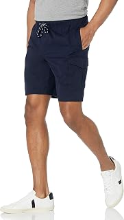 Amazon Essentials Pantalones Cortos Cargo con Cintura Elástica de 23cm Hombre