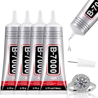4 PCS 110ml B7000 Rhinestone Glue Clear, Bedazzling Glue for Craft, Jewelry | Multipurpose Fluid High Viscosity Glues for Rhinestone Craft Shoe Jewelry Making DIY Craft Makeup Metal