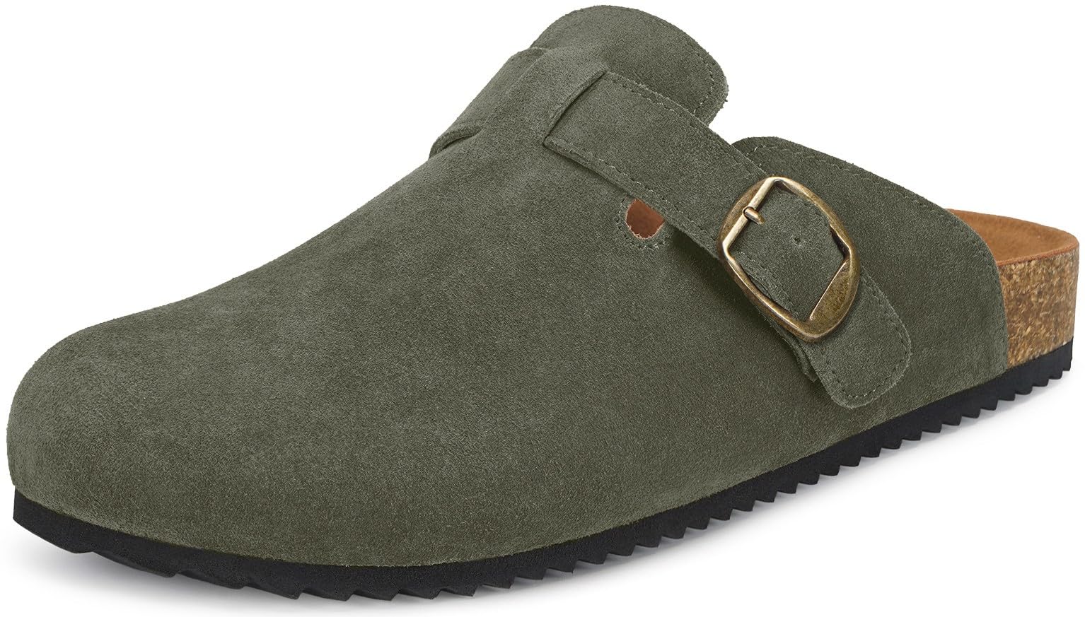 Intini Womens Mens Genuine Suede Clogs Cork Footbed Sandals with Arch Support