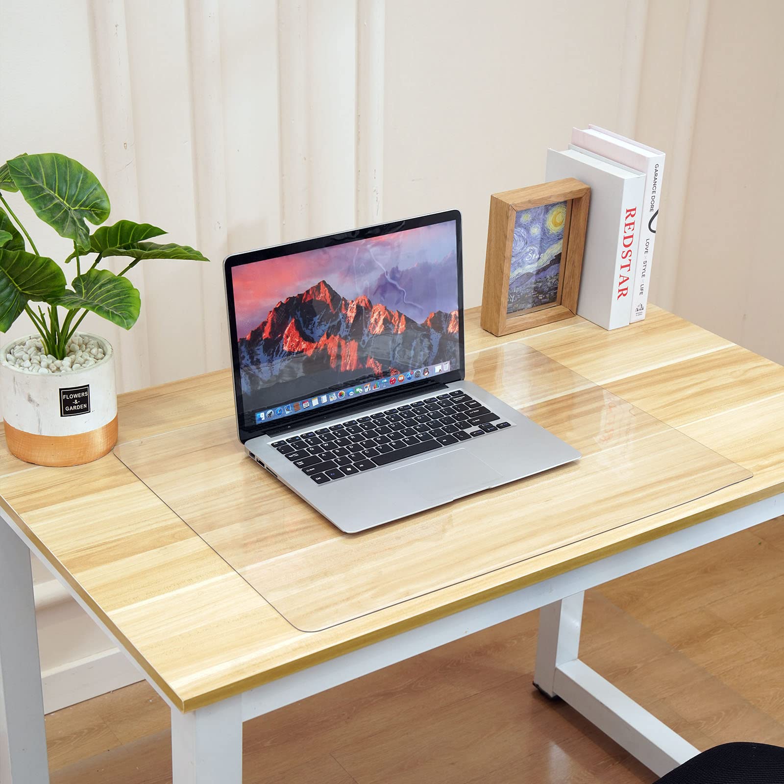 Transparent Desk Mat 50x84cm PVC Clear Desk Pad 1.5mm Thick Office Desk Tableclo
