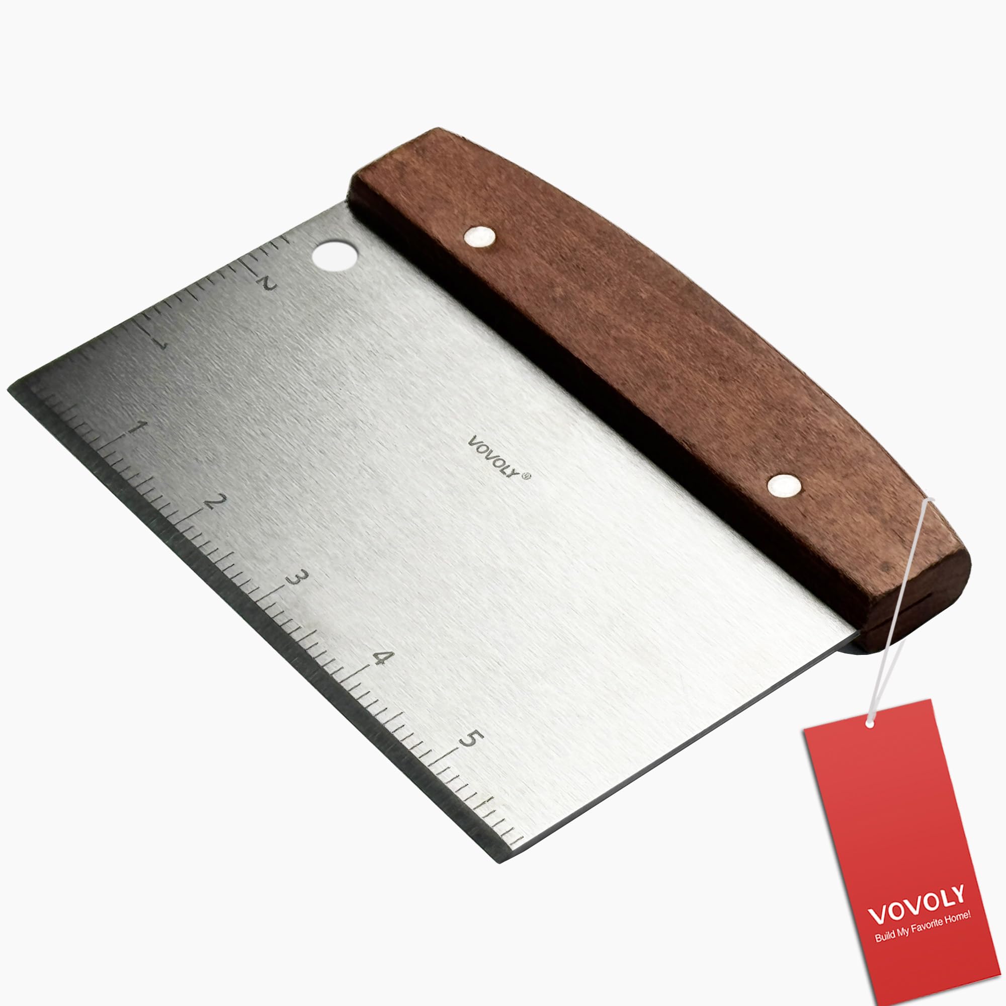 Vovoly Multipurpose Bench Scraper Kitchen Utensil for Flat Top Griddle, Dough Sc