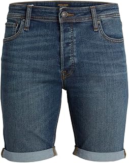 JACK & JONES Men's Denim Shorts with Coin Pockets Regular Fit Half Pants Zip Fly Summer