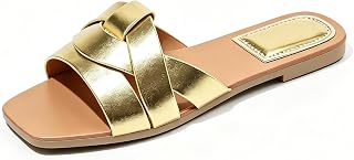 womens flat sandals 2026 in black white pink gold slip on mules square toe soft sole lightweight beach office daily walking sandals comfortable walking sandals