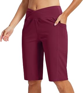 MoFiz Women's Sports Short Leggins Bermuda Shorts for Women Yoga Shorts Running High Waist Gym Shorts Summer Shorts with Pockets