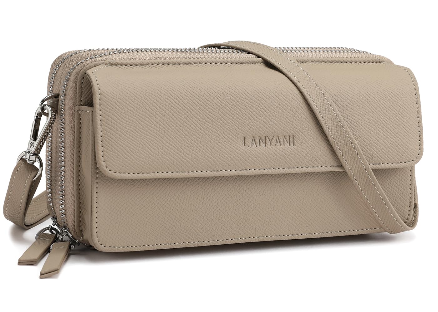 RFID Crossbody Wallet Wristlet Purse with Phone Pocket For Women Vegan Leather…