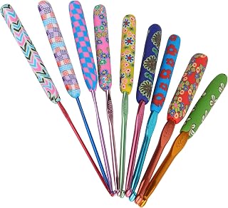Coopay Warm Crochet Hook, Ergonomic Crochet Hooks Set w/Soft Grip | 2.0mm-6.0mm Aluminum Crochet Needles w/ Long Handle for Grandmother Crochet Yarn Craft - Premium Knitting &amp; Crochet Supplies