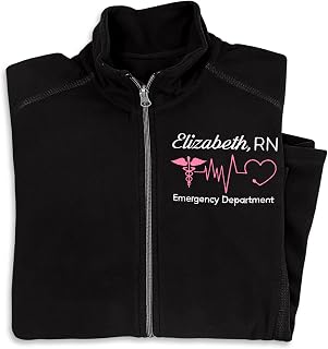 NACRE APPAREL Women's Custom Nurse Jacket Personalized Embroidered Lightweight Nurse Coat