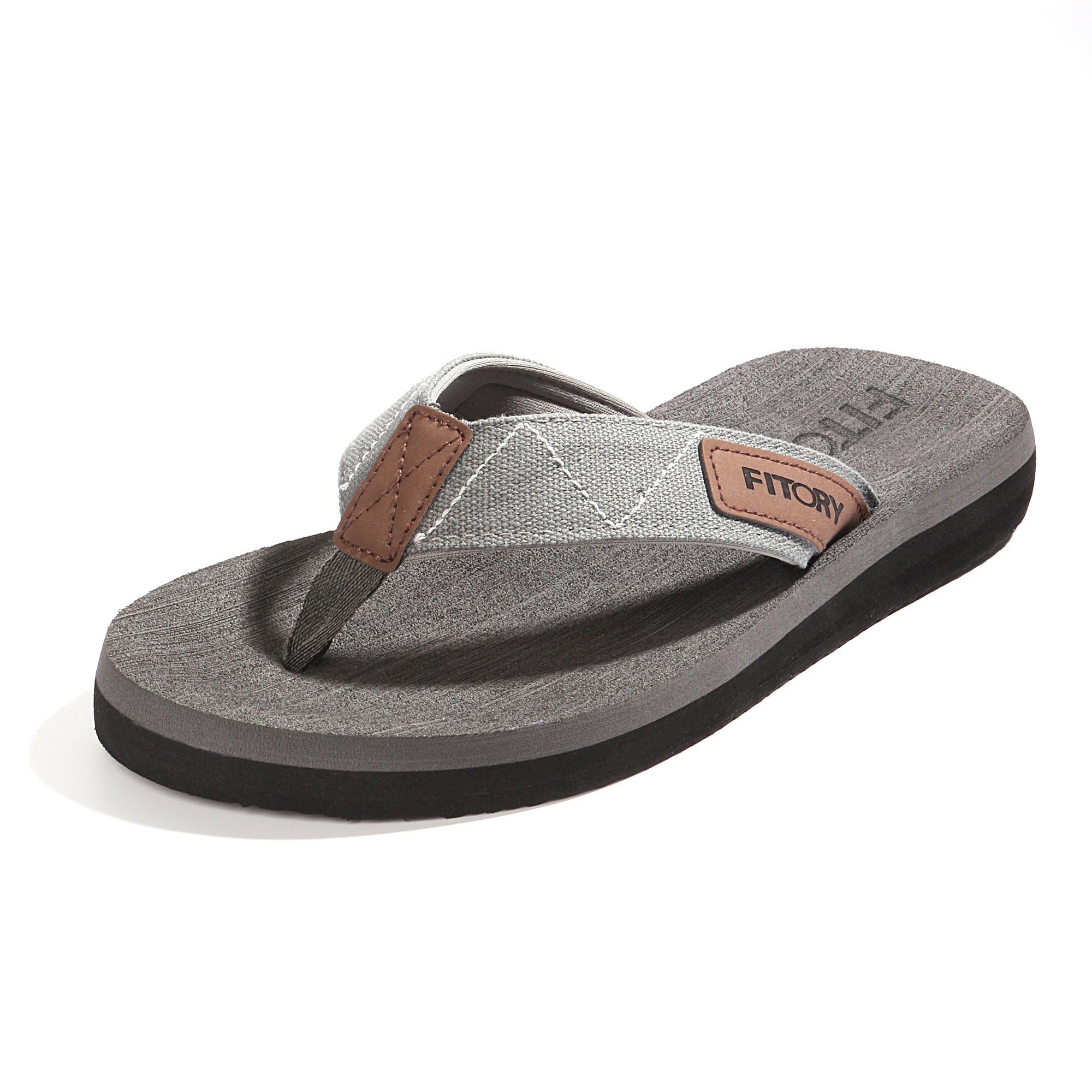 FITORY Men's Flip Flops with Arch Support,Beach Thong Sandals