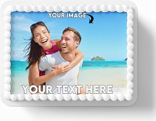 Costco Cake Topper With Your Own Photo/Message on Premium Edible Icing - Costco Cake Edible Photo - Print Size 10"x14" (Landscape)