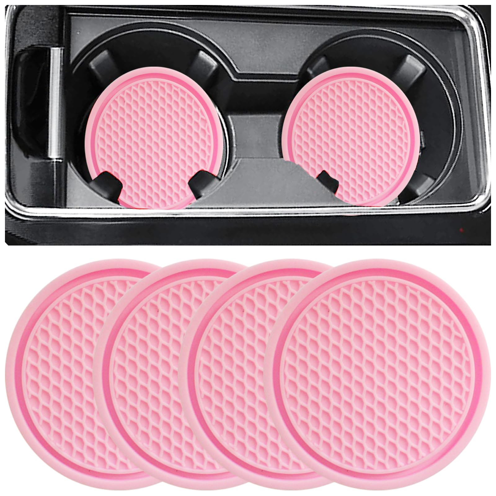 ZSDY Car Cup Coaster, 4PCS Universal Auto Non-Slip Cup Holder Embedded in Orname