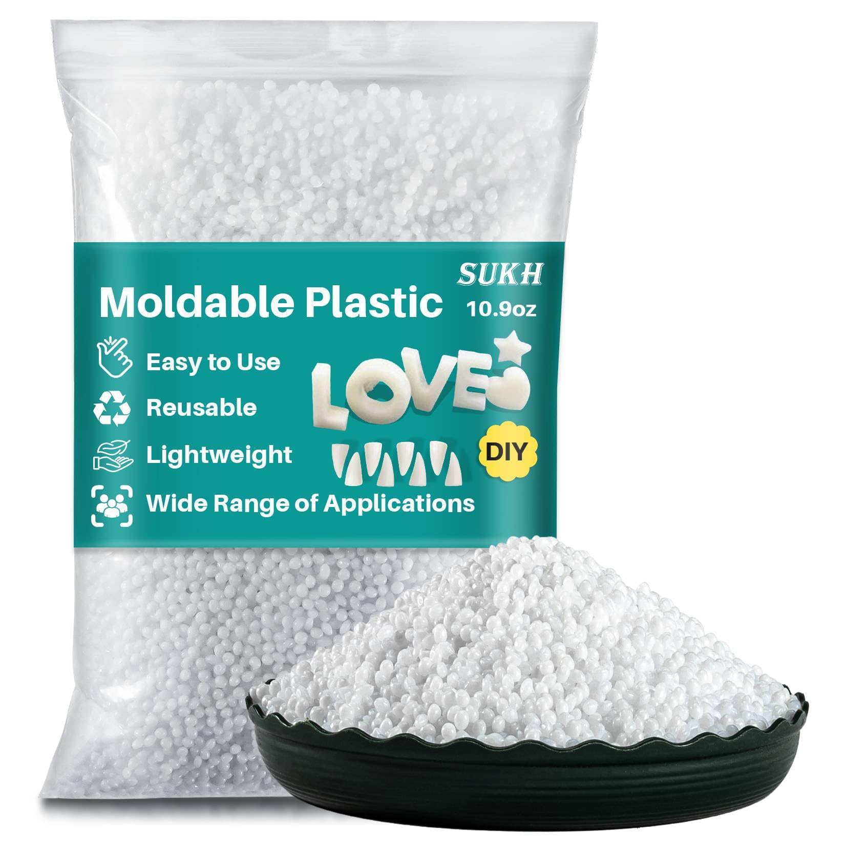 Sukh 310G Moldable Plastic Pellets - Thermoplastic Beads Polymorph | Meltable & 
