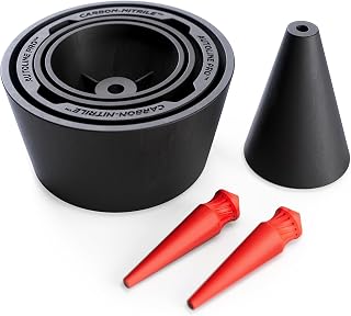 AutoLine Pro Premium Cone and Plugs 2-in-1 Adapters | for Automotive Smoke Machine Leak Testing | Cone &amp; Cap Plugs Function | CarbonNitrile™ | Patented Design.