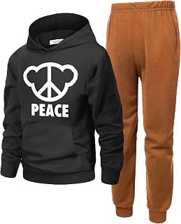 Arshiner Boys Athletic Sweatsuit Pullover Hoodie Sweatshirt and Joggers Set