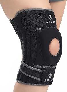 ABYON Elite Knee Support for Men and Women with 4-Way Adjustable Non-Slip Strap System and Side Stabilizers - Knee Brace for Pain, Arthritis, ACL, Meniscus, Runner's Knee (XXL)