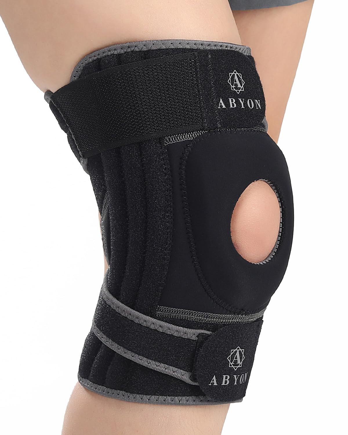 ABYON Elite Knee Support for Men and Women with 4-Way Adjustable Non-Slip Strap 